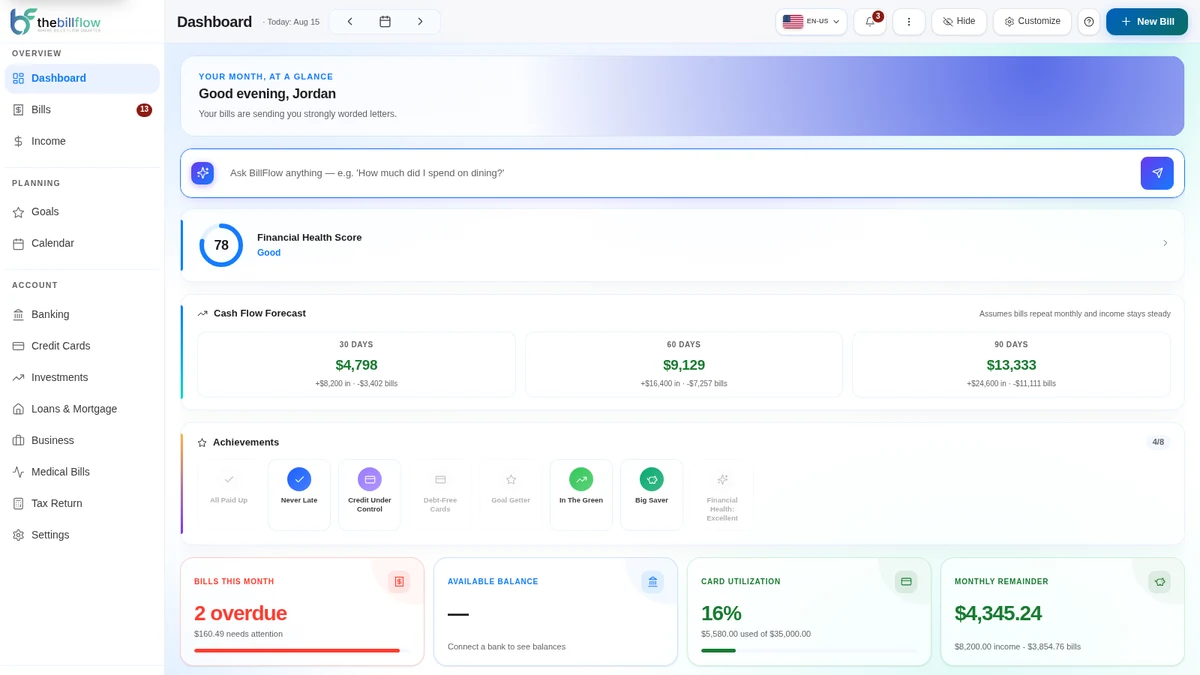Start organizing your bills today, costs less than a coffee subscription per day